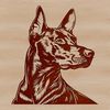 Vector Clip Art Dog Head Design SVG Image Close-up illustration of a Doberman Pinscher's head, suitable for vector design and commercial or personal use.