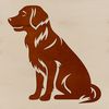 Cute Sitting Golden Retriever Illustration A vector illustration of a sitting Golden Retriever breed dog.