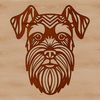 Cute Dog Head Design SVG A detailed illustration of a Miniature Schnauzer's head, suitable for digital design and cutting machine projects.