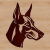 Beautiful Breed Portrait of a Doberman A breed-specific illustration of a Doberman Pinscher's head, suitable for pet owners or enthusiasts.