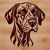 Regal Dog Head Illustration A large breed dog with distinctive head features.