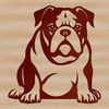 Sitting Bulldog Illustration A vector illustration of a sitting bulldog with a calm expression.
