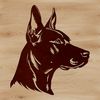 High-Resolution Vector Dog Portrait A high-resolution illustration of a Doberman Pinscher's head, suitable for vector art designs.