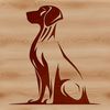 Free Weimaraner Clip Art Illustration A Weimaraner breed dog sitting calmly on its haunches.