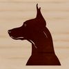 Doberman Pinscher Face Illustration Close-up illustration of a Doberman Pinscher's head, a popular breed of dog.