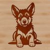 Authentic German Shepherd Illustration A high-quality illustration of a German Shepherd sitting, created as a vector graphic.