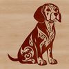 Cute Beagle Clip Art A sitting beagle dog with ornate details.