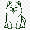 Shiba Inu Simple Line Drawing In PNG & SVG - Free Digital Download