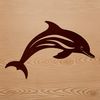 Stylized Dolphin Leaper SVG A stylized illustration of a dolphin leaping out of the water.