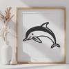 Underwater Dolphin Design Vector A simple illustration of a dolphin in the ocean, suitable for various graphic designs and craft projects.