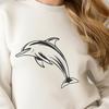 Free Dolphin Clip Art SVG A stylized illustration of a dolphin in vector format, suitable for digital and laser cutting applications.