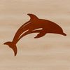 Oceanic Delight Dolphin Icon A vector illustration of a dolphin swimming in the ocean, suitable for various applications.