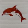 Illustrative drawing of a dolphin, a marine mammal found in the ocean.