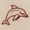 Marine Mammal Silhouette Simple line drawing of a dolphin, a marine mammal that lives in the wild oceans.
