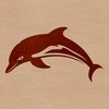 A detailed illustration of a dolphin in the ocean, showcasing its sleek body and dorsal fin.