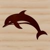 Oceanic Companion Illustration A stylized illustration of a dolphin in the ocean, suitable for vector art design.