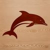 Swimming Dolphin Vector A illustration of a dorsal finned marine mammal swimming through the ocean.