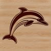 Whale-Like Mammal Design Vector A stylized illustration of a dolphin in an ocean setting.