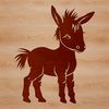 A standing donkey in a simple vector design.