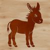 Friendly Donkey Vector Graphic A cartoon donkey standing on four legs, illustrated as a vector graphic.