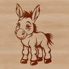 Standing Donkey Icon Vector A standing donkey with a calm expression.