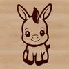 An adorable standing donkey illustrated as a vector graphic.