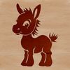 A digital illustration of a standing donkey in simple lines and shapes.