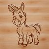 A standing donkey illustration in a vector format.