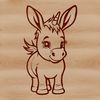 Standing Donkey SVG Clip Art Design A simple illustration of a donkey standing upright, suitable for digital design and craft projects.