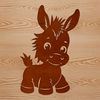Cartoon Donkey Illustration A digital illustration of a standing donkey with simple lines.