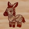 A simple illustration of a standing donkey.