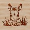 Free Cute Animal Clip Art A cartoon donkey peeking out from behind a fence, rendered as a vector image.