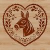 Donkey Head Clip Art An SVG graphic featuring the head of a donkey with intricate design elements.