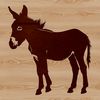 A free-standing animal illustration of a donkey in vector format.