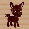 A standing donkey with a neutral expression, suitable for use in various graphic designs.