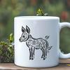 A standing donkey with ornate details, suitable for use in vector graphics designs.