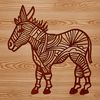 Decorative Donkey Illustration A standing donkey with ornate details, suitable for vector design.