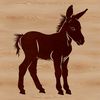 Grassy Landscape Donkey Vector A donkey standing on a grassy landscape, depicted in vector format.
