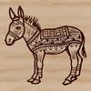 Ornate Donkey Illustration A standing donkey with ornate details, suitable for various design applications.