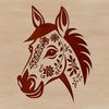 Donkey Silhouette An ornate vector graphic of a donkey's profile, suitable for various design uses.
