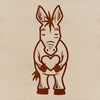 Vector Love Donkey A standing animal with love hearts drawn in bold lines.