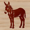 A free-standing donkey figure created in vector art style.