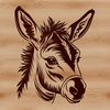 Beautiful Donkey Clip Art Vector A detailed illustration of an animal's head with the characteristics of a donkey.