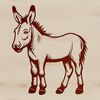 Cartoon style illustration of a donkey designed as a cuttable design.