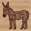 Elegant Donkey Illustration A detailed illustration of a standing donkey with ornate features, suitable as vector art for various design projects.