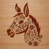 An SVG vector graphic image featuring an animal donkey profile.