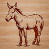 Four-Legged Friend Graphic Design A donkey standing on four legs, designed as vector art.