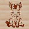 Simple Donkey Vector Illustration Donkey sitting on the ground with a simple vector illustration style.