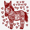 Free Ornate Donkey Digital Artwork