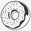 Colorful Round Treat Illustration Illustration of a single round donut with frosting and sprinkles.